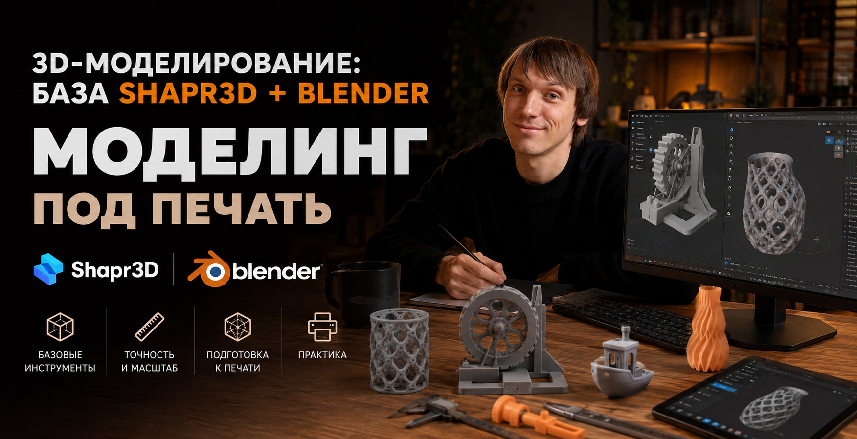 3D-моделирование: база Shapr3D + Blender